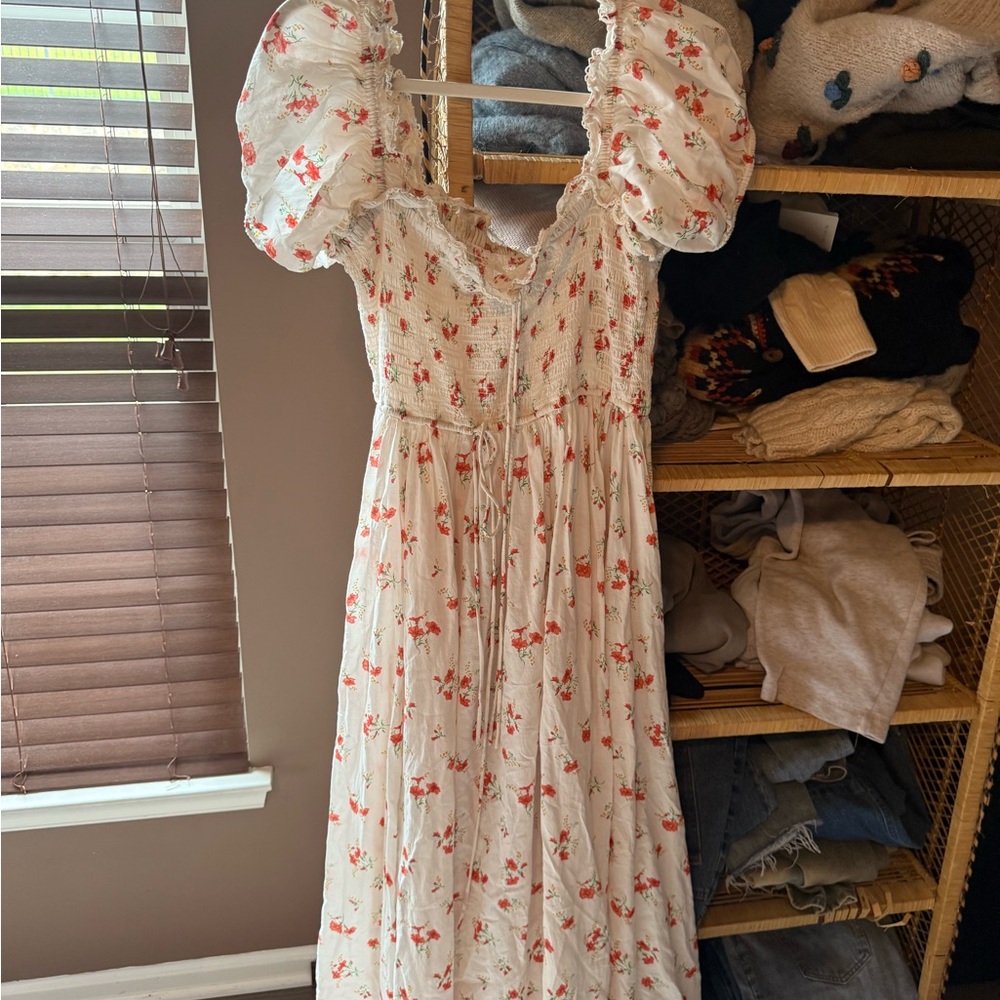 Floral Puff Sleeve Dress doen